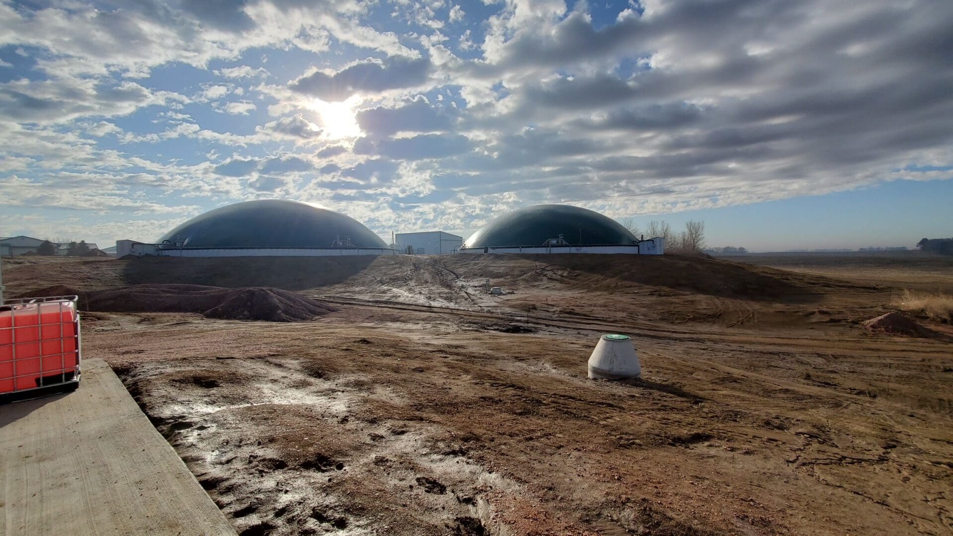 A view of some domes in the desert.